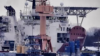 Windpark Serviceschiff EWD Dock SIEM SPEARFISH offshore support ship docked LARS7 IMO 9676280 [upl. by Treblih654]