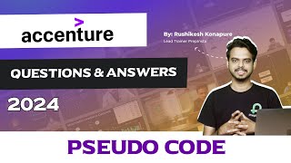 Accenture Pseudocode Questions and Answers 2024 [upl. by Molahs87]