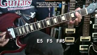 TEACHERS PET School Of Rock The Musical Rhythm Guitar Lesson EricBlackmonGuitar [upl. by Pitchford]