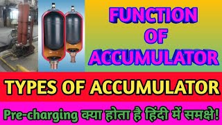 ACCUMULATOR  TYPES OF ACCUMULATOR  BLADER TYPE ACCUMULATOR  हिंदी [upl. by Bez]