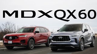 Battle of the Luxury 3Row SUVS 2023 Infiniti QX60 vs Acura MDX  Which One Comes Out On Top [upl. by Nyleak]