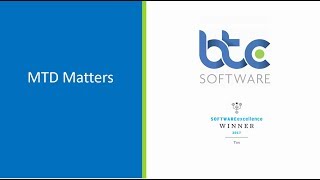 BTCSoftware MTD for VAT Presentation [upl. by Zarger]