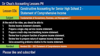 FABM2 Lesson 036  Statement of Comprehensive Income [upl. by Isaac]