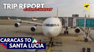 A340300 Experience Conviasa Trip Report from Caracas to Santa Lucía  HD [upl. by Eneles]