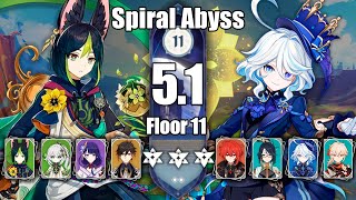 Spiral abyss Floor 11  51 Genshin impact  Gameplay no commented [upl. by Ahsel]