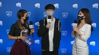 Faker speaks English in Worlds 2021 interview [upl. by Tnattirb310]