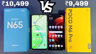 Realme Narzo N65 Vs Poco M6 Pro Unboxing amp Comparison  Camera  Price  Full Details in Hindi [upl. by Aicineohp]