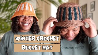 SO EASY Quick Crochet Winter Bucket Hat Tutorial  DIY Holiday Gift Idea [upl. by Fonsie710]