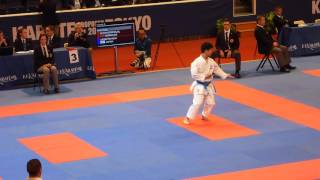 Karate 1 Paris 2016 kata male JPN Arimoto Gojushiho Sho [upl. by Ahsilram175]