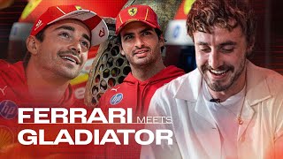 Ferrari Meets Gladiator  Sainz and Leclerc Challenges with Paul Mescal ⚔️ [upl. by Vernen]