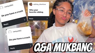 QampA Seafood Boil Mukbang  Answering ALL Your Questions [upl. by Andrus]