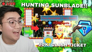 HUNTING SUNBLADE LAGI JOKI CLASH TICKET GACHA  Growtopia Live [upl. by Lura]