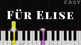 Für Elise  Beethoven  EASY Piano Tutorial [upl. by Willie]