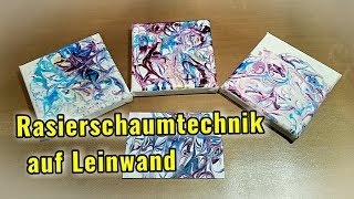 Rasierschaum Technik auf Leinwand  deutsch  stampin up [upl. by Eniroc]