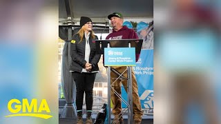 Garth Brooks and Trisha Yearwood take part in Habitat for Humanity [upl. by Dianemarie]