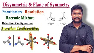 9Plane of Symmetry Enantiomers Racemic Mixture Retention Inversion Configuration [upl. by Cyna]