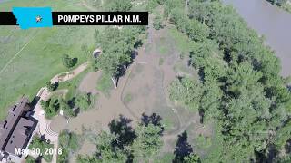 Aerial view of Pompeys Pillar NM Flooding 30 May 2018 [upl. by Alina]