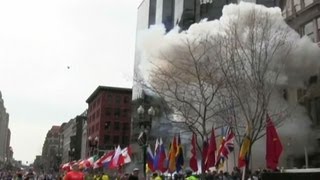 RAW Watch Boston Marathon explosions [upl. by Nadnarb642]