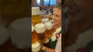 Oktoberfest Waitress Carries Giant Order [upl. by Ettezoj954]