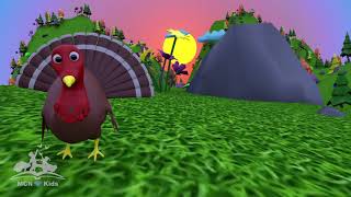 Five Little Turkeys song Kids AnimationHappy Thanksgiving [upl. by Nuahc]