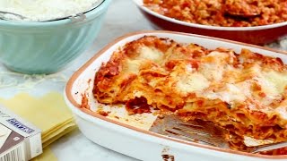 Recipe Classic ThreeCheese Lasagna [upl. by Ennovad]