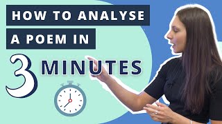 How to Analyse a Poem in 3 Minutes [upl. by Ennaed]