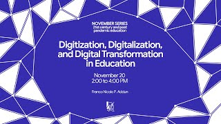 Digitization Digitalization and Digital Transformation in Education [upl. by Rena]