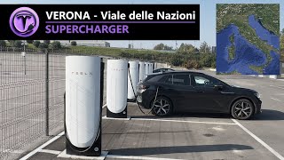 Tesla SuperCharger  Verona Viale delle Nazioni VR  Italy co Tesla Center Verona [upl. by Clayborn]