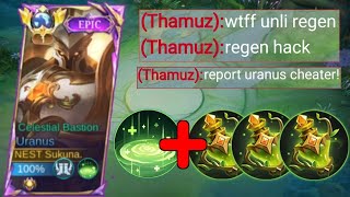 GLOBAL URANUS SECRET TRICK TO DOMINATE THAMUZ IN EXP LANE🔥GLOBAL URANUS REGEN HACK BUILD  MLBB [upl. by Maroney]