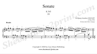 Mozart  Sonata K 545 33  Rondo  Urtext [upl. by Arotahs]