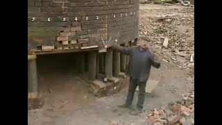 Fred Dibnah felling Cape Mill chimney Shaw  1993 [upl. by Bordie983]