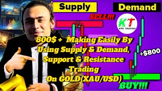 800  Making Easily By Using SampD SampR Trading GOLD supplyanddemand supportresistance xauusd [upl. by Sharman617]