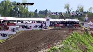 Evgeny Bobryshev crash mxgp mantova 2020 [upl. by Alcine]