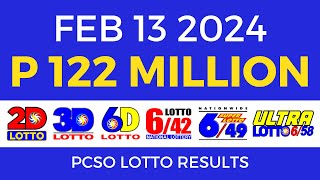 Lotto Result February 13 2024 9pm PCSO [upl. by Oek]