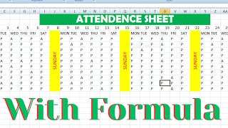 Make attendance shhet in excel attendance sheet in excelattendance sheet in excel with formula [upl. by Torhert]