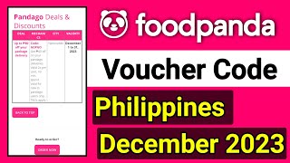 foodpanda voucher december 2023  philippines voucher code foodpanda [upl. by Yoc]