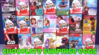 21 Chocolate Surprise Eggs Kinder Care Bears Paw Patrol Snoopy Dora Masha Bear TOYS Opening [upl. by Conger]