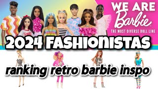 NEW 2024 BARBIE FASHIONISTAS  ranking Mattels attempts at retro barbie inspired dolls [upl. by Leiruh]