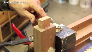 42 Tenon Cutting Demo Using Japanese Hand Saws  Part 3 of 4 [upl. by Adnolaj]