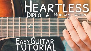 Heartless Diplo Morgan Wallen Guitar Tutorial  Heartless Guitar  Guitar Lesson 737 [upl. by Nohsad]