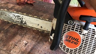 Problema de lubricación de motosierra STIHL ms 210cómo limpiar el depósito de aceite stihl [upl. by Natale]