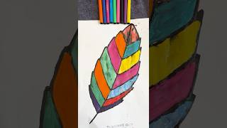 Leaves 🍁 Nion colour painting ✍🏻🧡🧡🧡 viralvideo art sketch painting [upl. by Marjy]