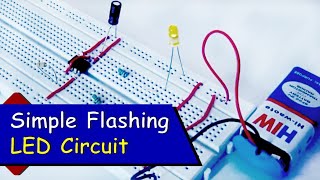 Simple Flashing LED Circuit using 555 Timer IC [upl. by Lynea]