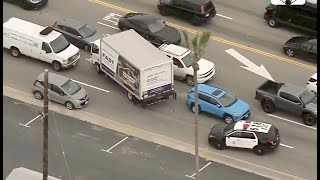 Watch LAPD is tracking a stolen truck in the Malibu area along PCH [upl. by Ysset]