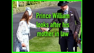 PRINCE WILLIAM LOOKS AFTER CAROLE MIDDLETON  UNITED FRONT WITH WHOLE FAMILY ROYALS AT ASCOT [upl. by Eeluj240]