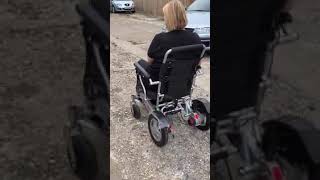 How to go over rough terrain in an electric folding wheelchair LITHTECH SMART CHAIR 1 XL demo [upl. by Remliw]