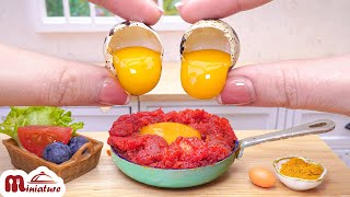 SO YUMMY Amazing Miniature Tornado Omelette In Tiny Kitchen  ASMR Miniature Cooking Mini Food [upl. by Nilya114]