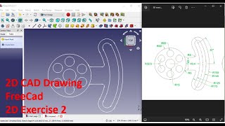 FreeCad 2D Drawing Exercise 2 foryou foryourpage tech techasmr technology asmr asmrvideo [upl. by Dinerman461]