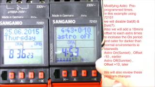 Sangamo DIN 72101 amp 72201  Modify PreProgrammed Astro times [upl. by Seale981]