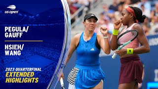 PegulaGauff vs HsiehWang Extended Highlights  2023 US Open Quarterfinal [upl. by Hyozo632]